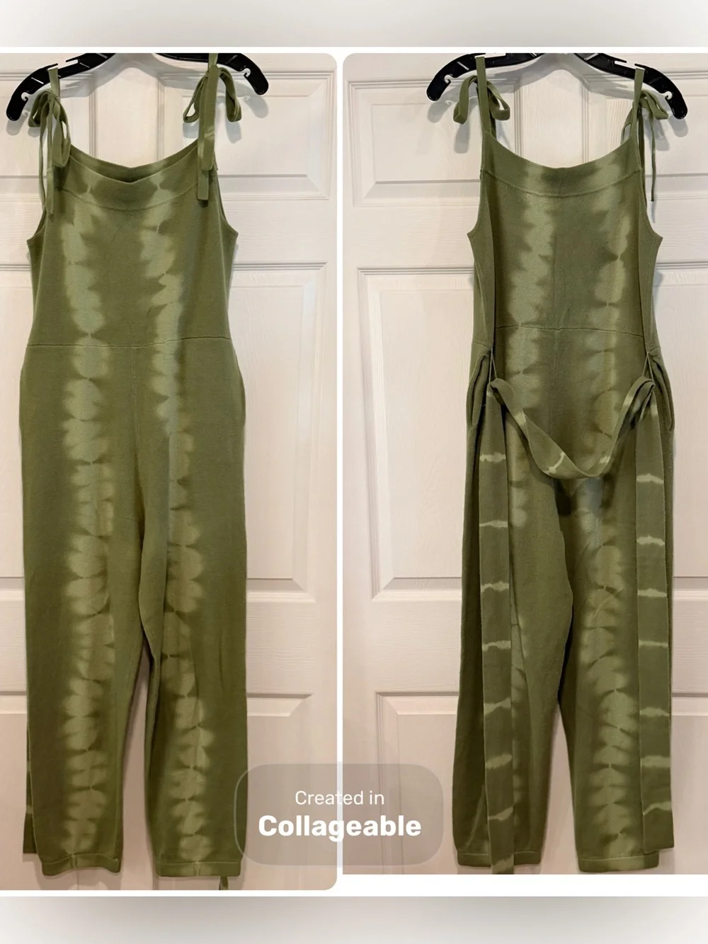 LoveShackFancy Nala Jumpsuit Tie-Dye Sleeveless Waist Tie Cashmere Wool #440